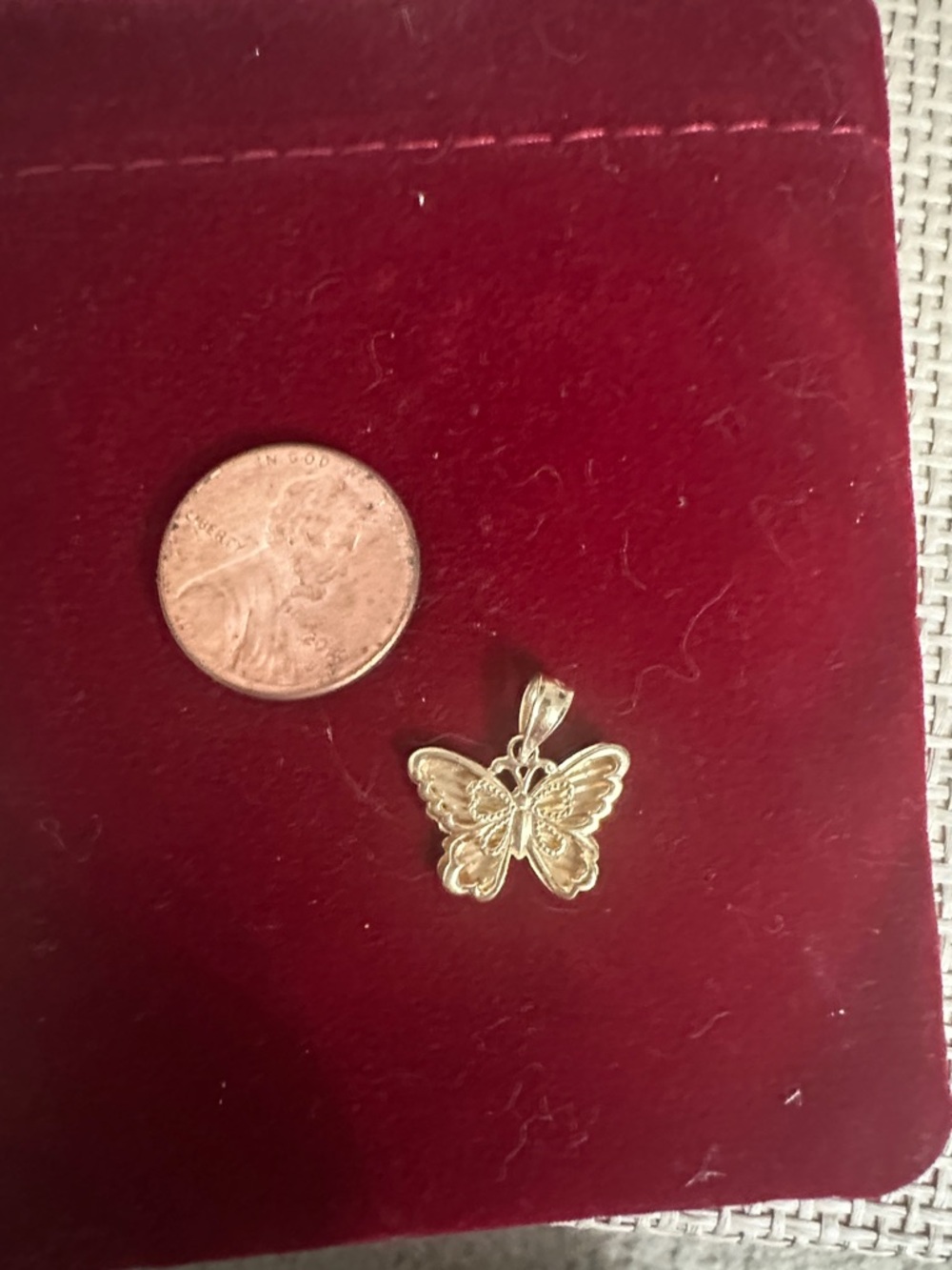 Delicate Gold Butterfly Pendant Necklace Charm 14k